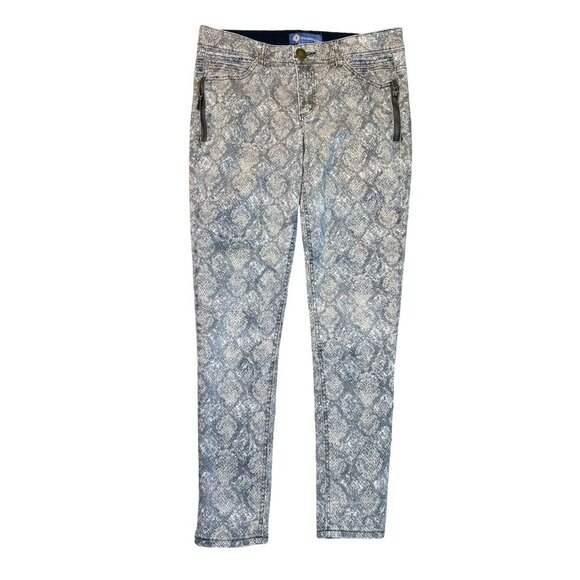Democracy Ab Solution Zipper Pocket Snakeskin Print Skinny Jeans Size 8 - Picture 3 of 7